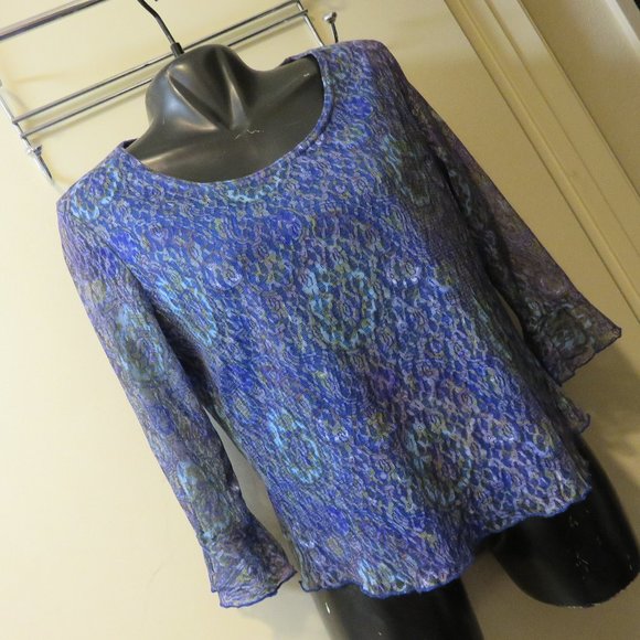 b.i.y.a.y.c.d.a. nylon stretch top / petite LARGE - Picture 1 of 7